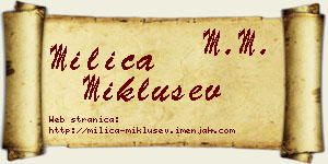 Milica Miklušev vizit kartica